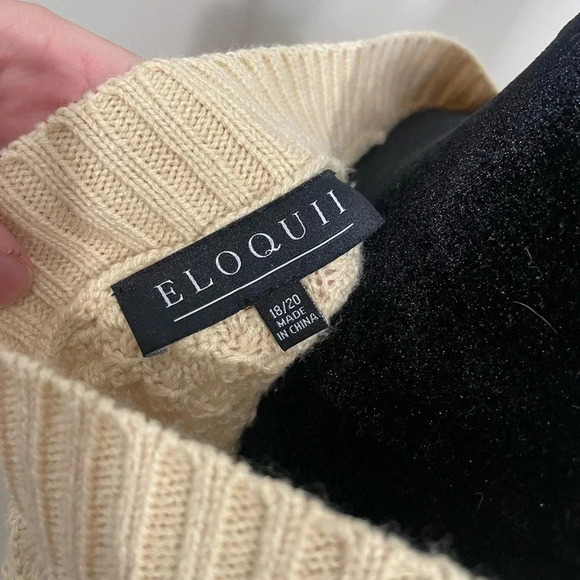 Eloquii Cream Colored Chunk‎ Knit Slouchy Sweater Vest - Picture 9 of 10